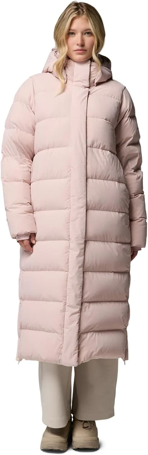 Columbia Women’s Amaze Puff Long Hooded Jacket in Mineral Pink
