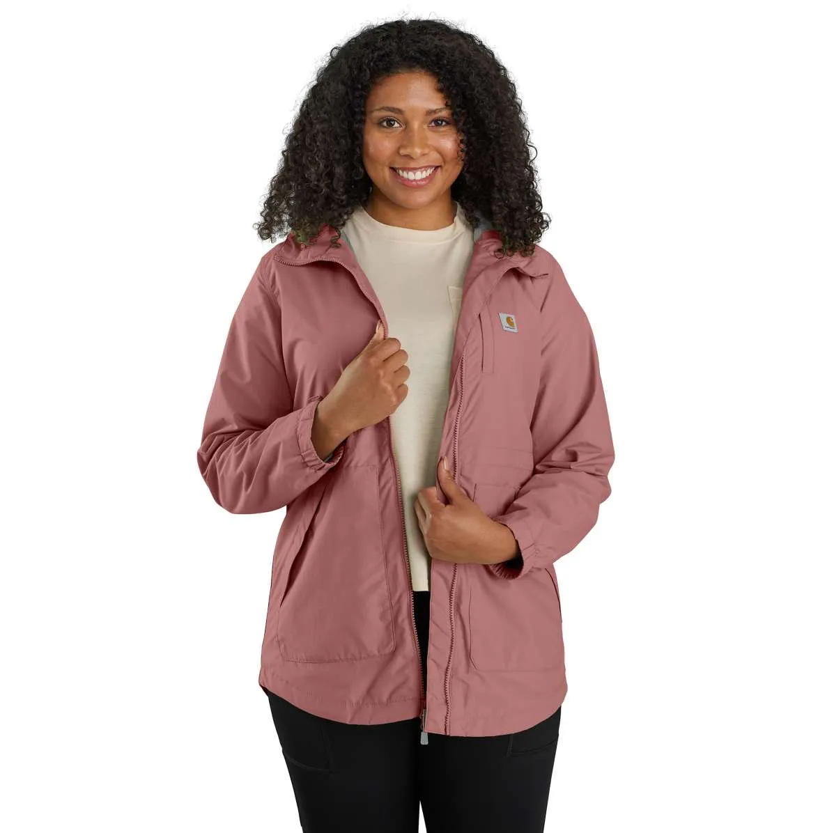 Women's long Carhartt Rockford Coat in Rose Tint