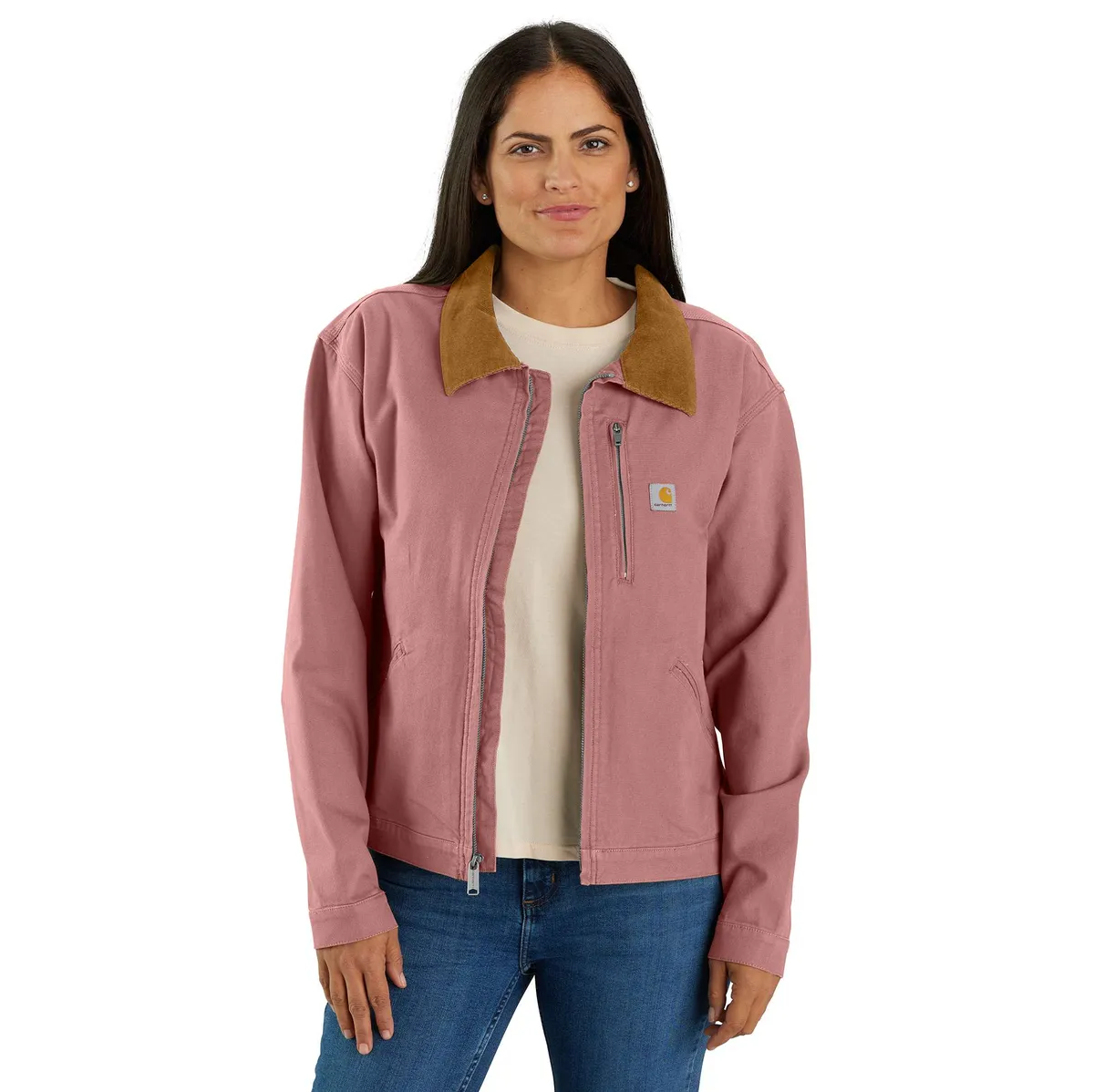 Carhartt Crawford Detroit in Rose Tint, alternative on-model view