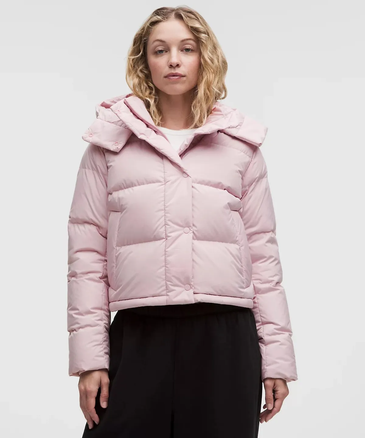 lululemon Wunder Puff 600-Down-Fill Cropped Jacket in Porcelain Pink