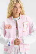 LoveShackFancy Fanatics x LoveShackFancy Collegiate Varsity Jacket in GATOR PINK