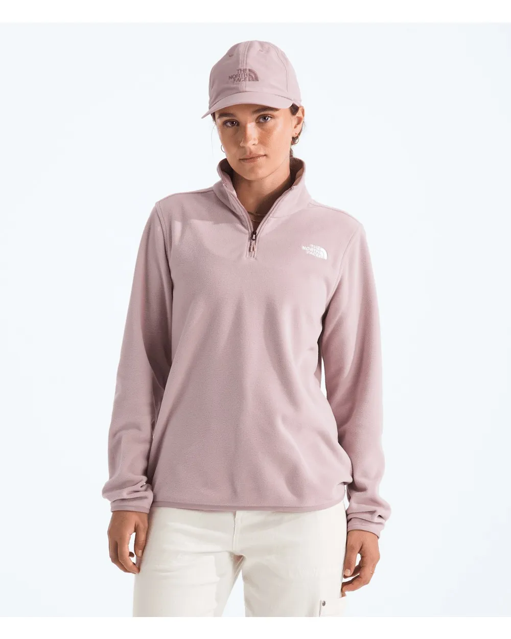 The North Face Women’s Glacier Fleece ¼ Zip Jacket in Metal Pink