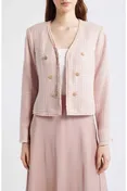 Tahari ASL Bouclé Jacket in Slipper Pink