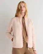 Quince Sherpa Full-Zip Jacket in Pale Pink/Hibiscus