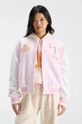 LoveShackFancy Fanatics x LoveShackFancy Collegiate Varsity Jacket in TENNESSEE PINK