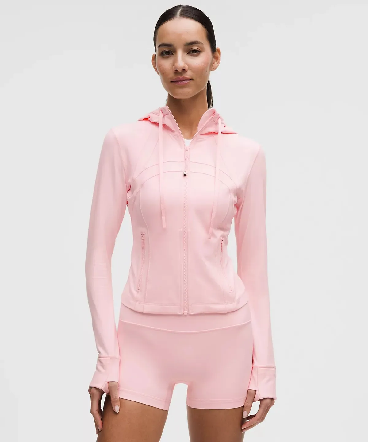 lululemon Define Cropped Hooded Jacket Nulu in Pink Pearl
