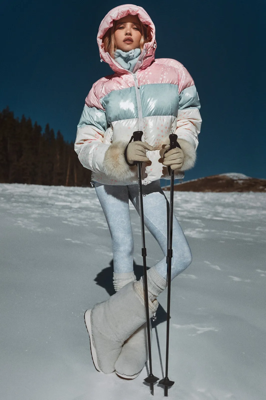 LoveShackFancy BOGNER FIRE+ICE x LoveShackFancy Vally-D Jacket in PINK CLOUDS