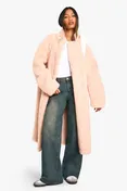Boohoo Reversible Longline Aviator in Pink