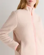 Sherpa Full-Zip Jacket in Pale Pink/Hibiscus