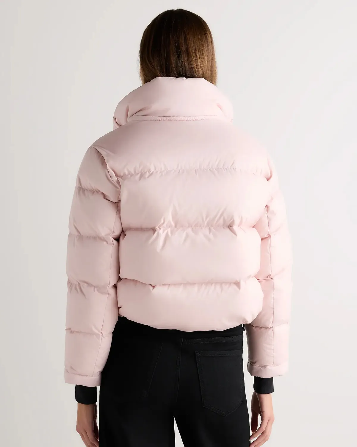 Responsible Down Cropped Puffer Jacket in Fondant Pink
