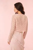 Alaya Rhinestone Cotton Lace Jacket in CHERISHED PINK