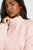 Funnel Neck Tailored Bomber in Pink
