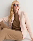 Sherpa Full-Zip Jacket in Pale Pink/Hibiscus
