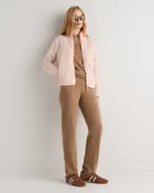 Sherpa Full-Zip Jacket in Pale Pink/Hibiscus