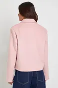 Double Breast Wool Look Jacket in Pink