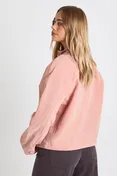 Faux Suede Bomber Jacket in Pink