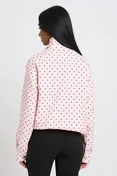 Polka Dot Funnel Neck Jacket in Pink