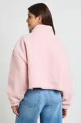 High Neck Teddy Jacket in Pink