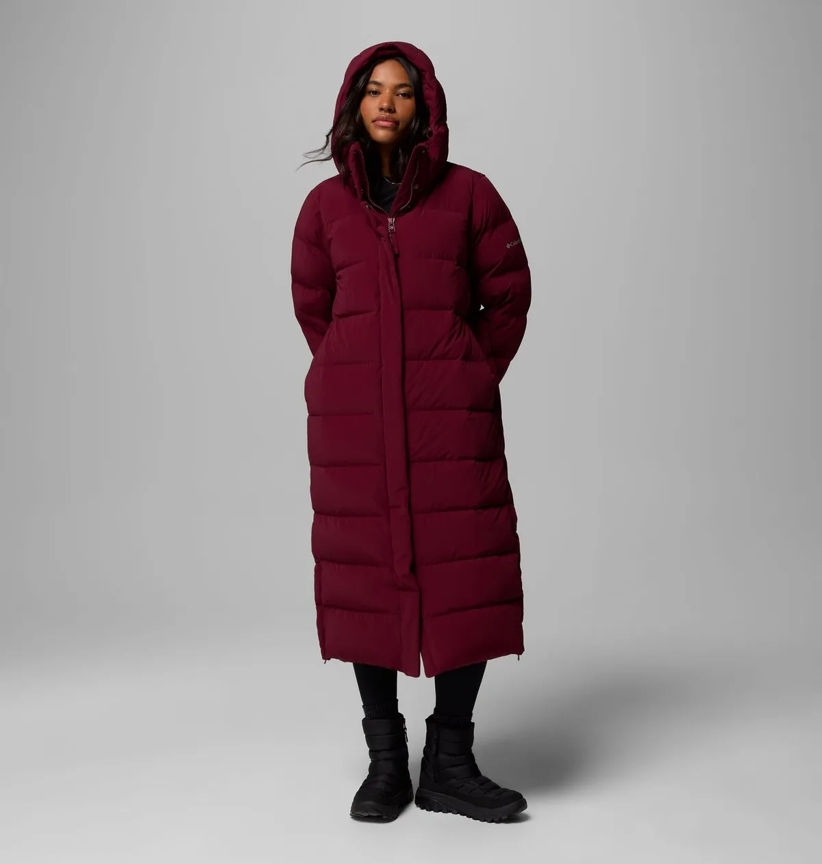 Women’s Amaze Puff Long Hooded Jacket in Mineral Pink