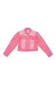 Puff Shoulder Crop Denim Jacket, Alternate, color, RAZ