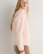 Sherpa Full-Zip Jacket in Pale Pink/Hibiscus