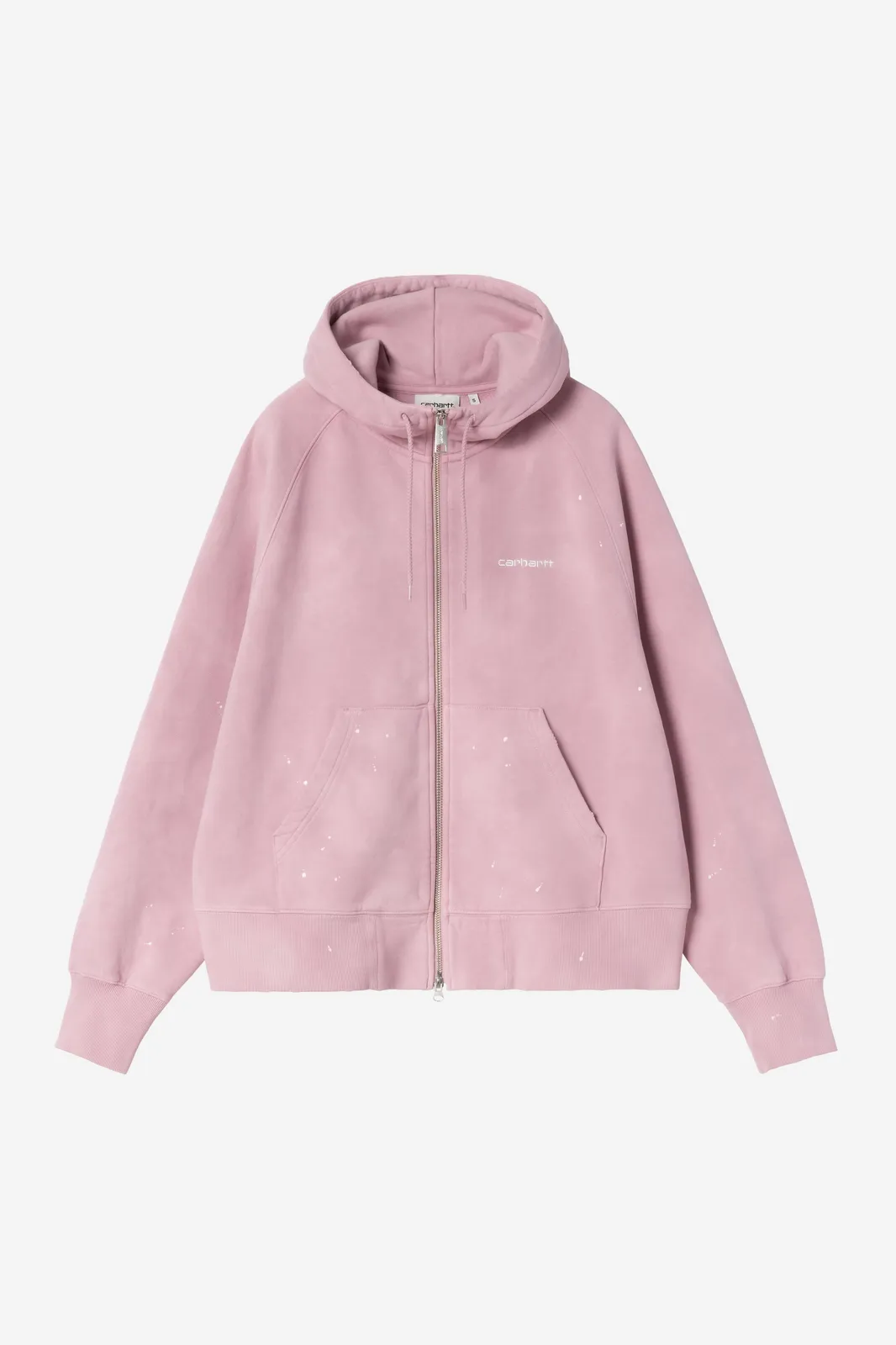 Women's Hooded Painter Jacket in purple|pink from the front