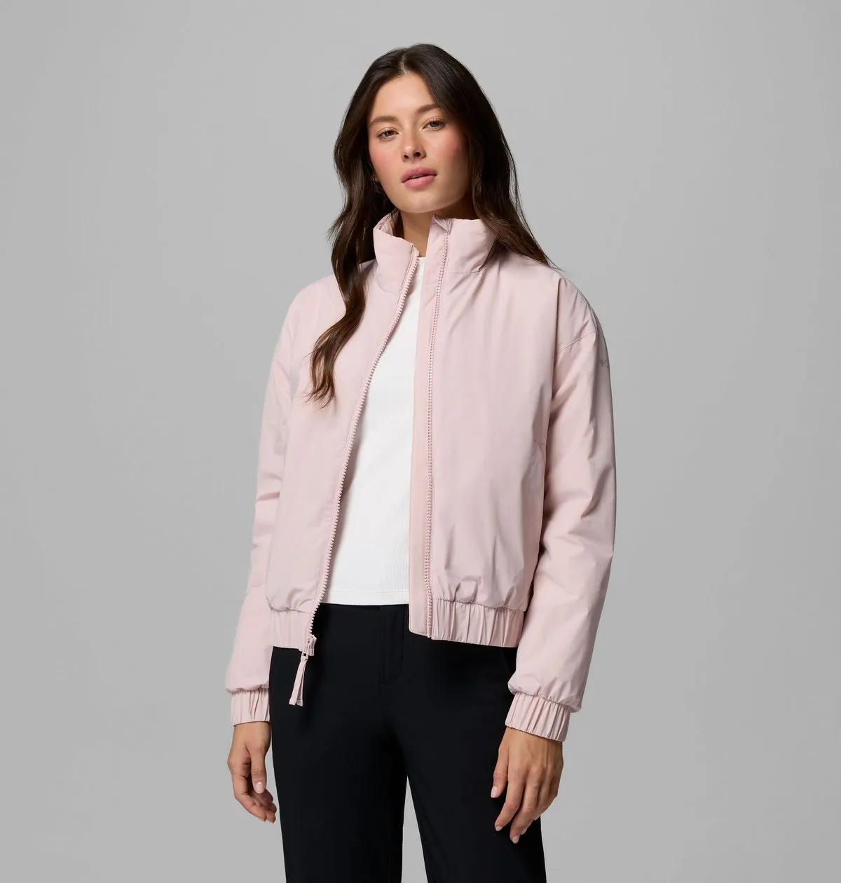 AmazeStretch Insulated Bomber Jacket in Mineral Pink
