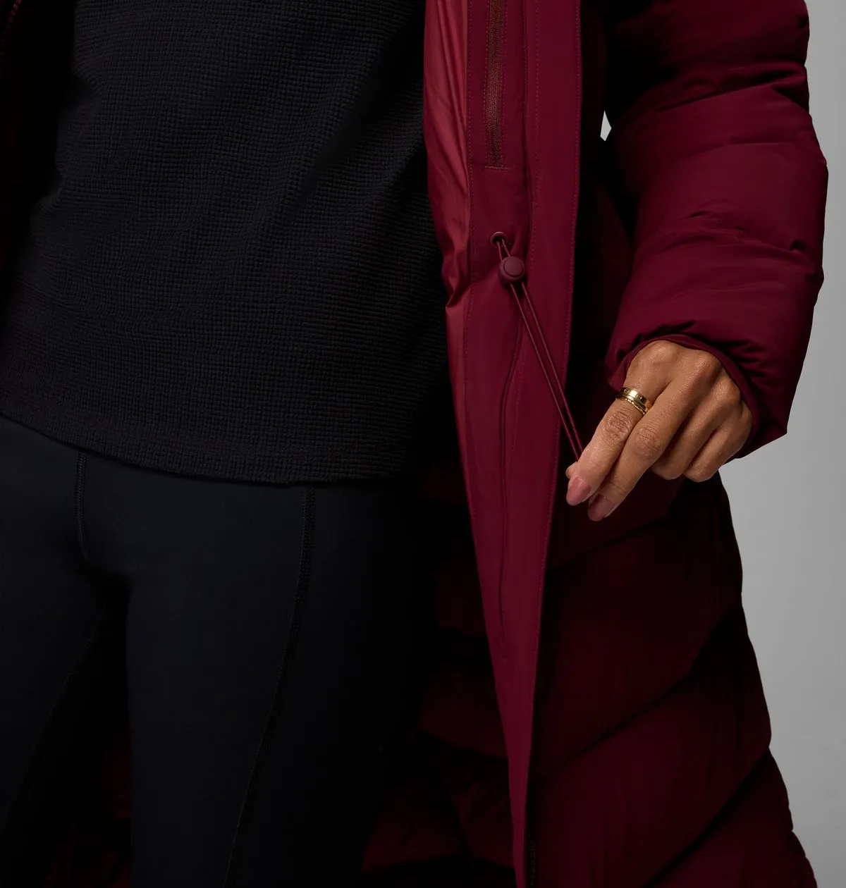 Women’s Amaze Puff Long Hooded Jacket in Mineral Pink