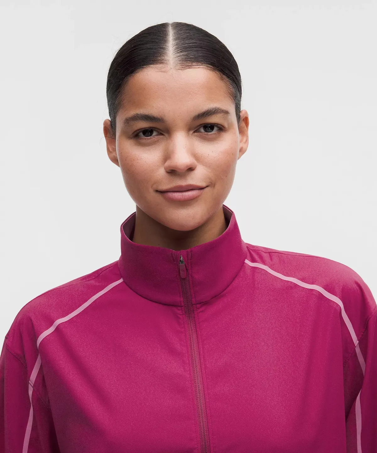 Two-Toned Track Jacket in Raspberry Rave