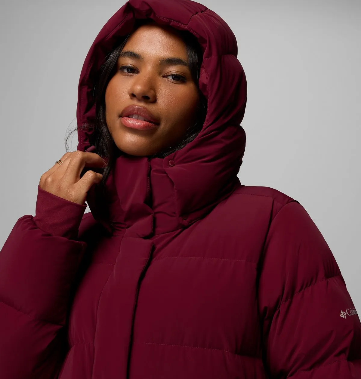 Women’s Amaze Puff Long Hooded Jacket in Mineral Pink