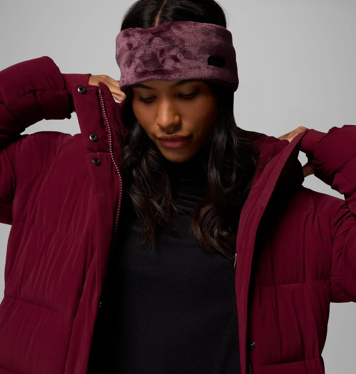 Women’s Amaze Puff Long Hooded Jacket in Mineral Pink