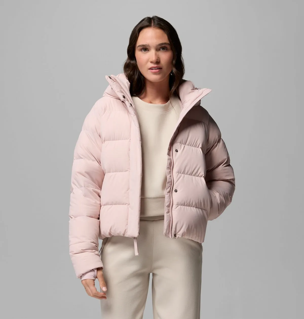 Women’s Amaze Puff Hooded Jacket in Mineral Pink