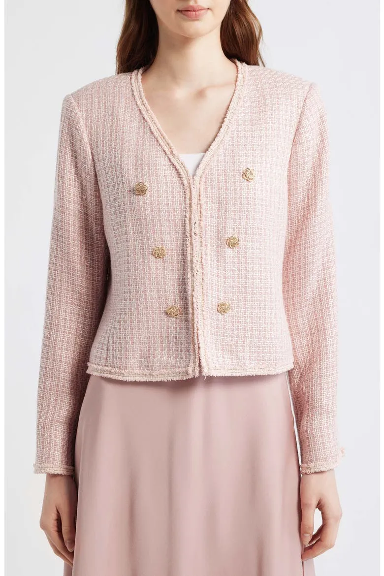 Bouclé Jacket, Alternate, color, SLIPPER PINK