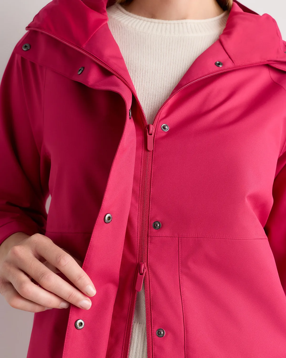 Weather Proof Oversized Rain Jacket in Amaranth Pink