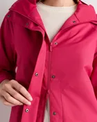 Weather Proof Oversized Rain Jacket in Amaranth Pink