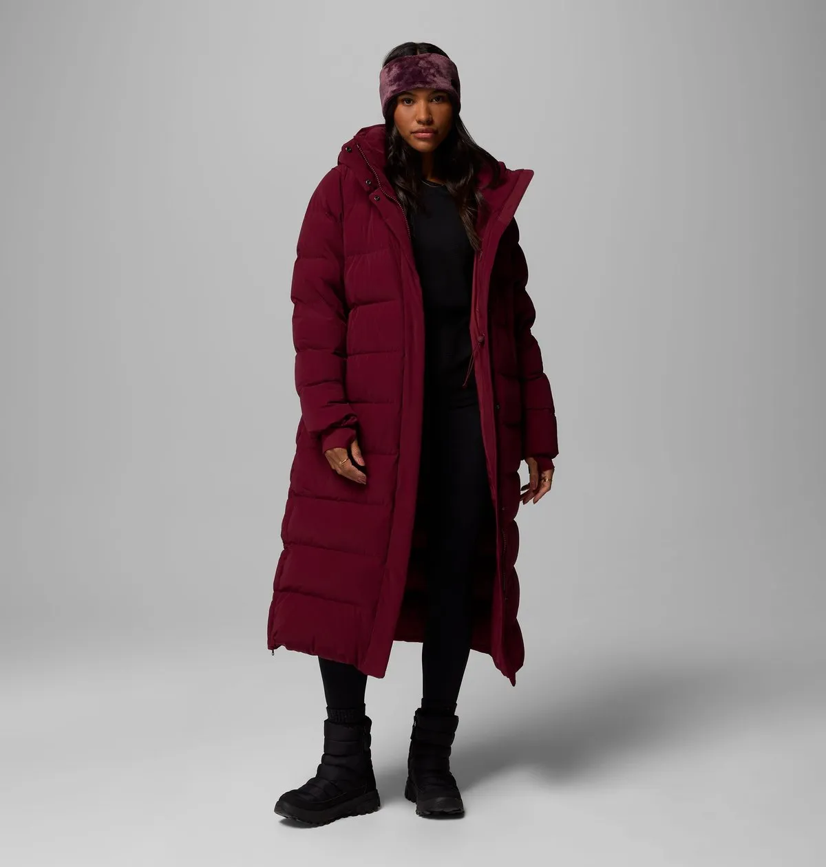 Women’s Amaze Puff Long Hooded Jacket in Mineral Pink
