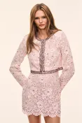 Eloweth Embellished Cropped Jacket in OPALINE PINK