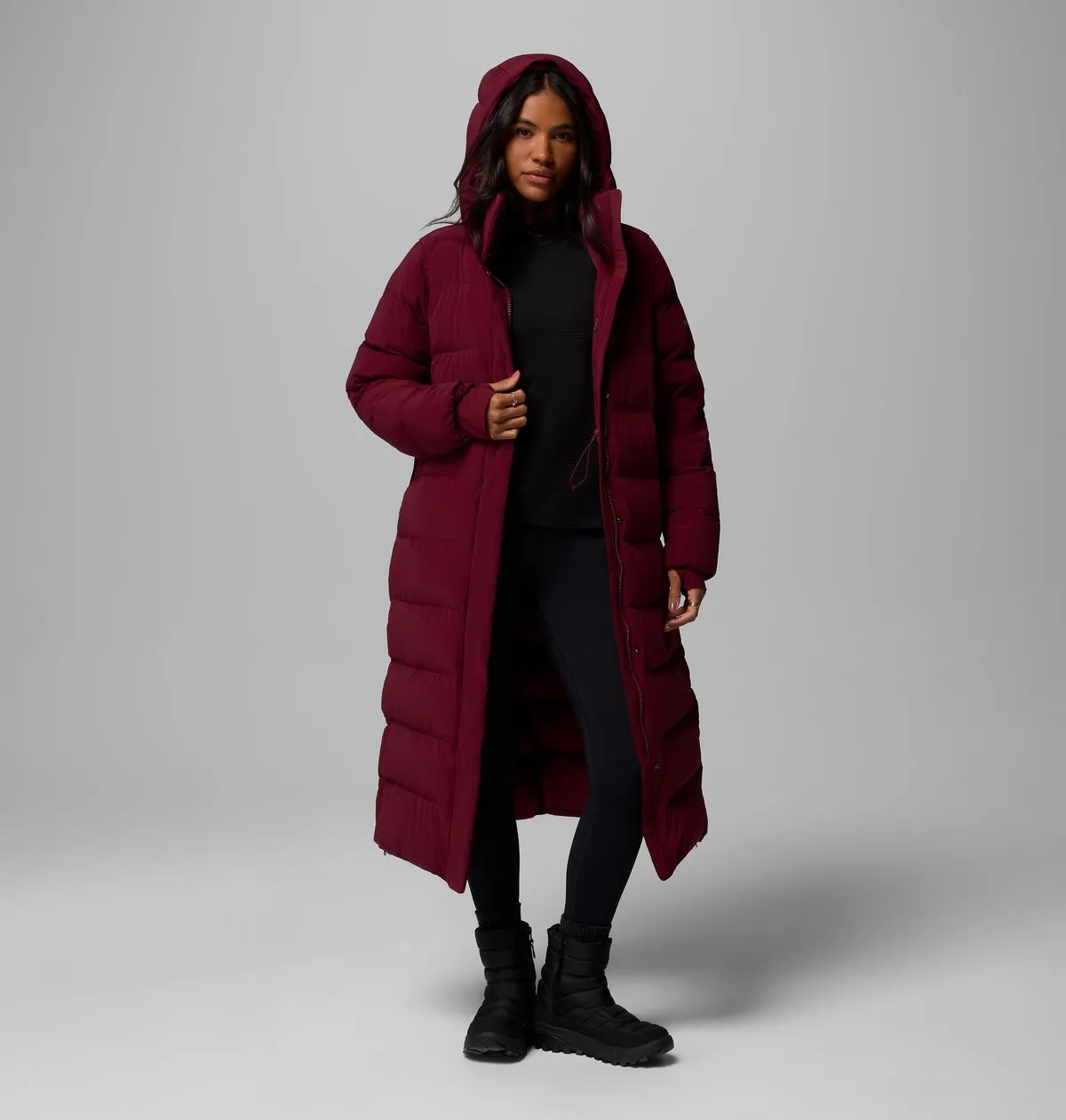Women’s Amaze Puff Long Hooded Jacket in Mineral Pink
