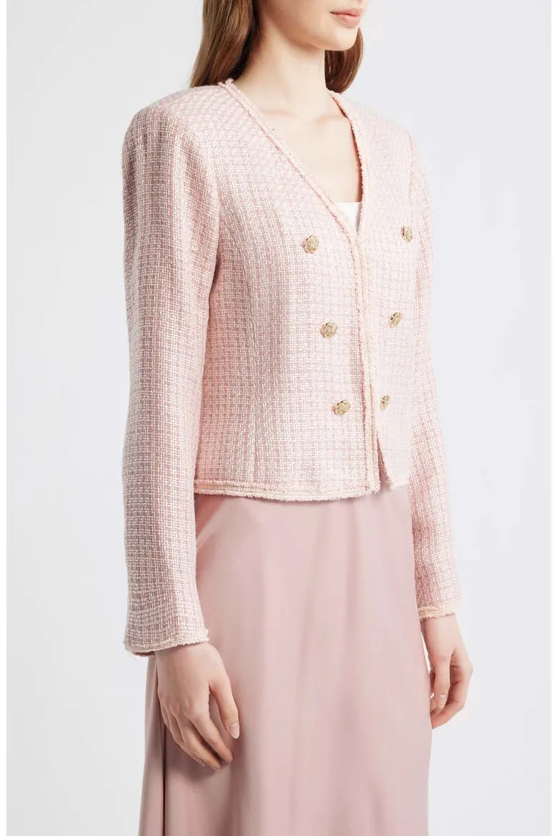Bouclé Jacket, Alternate, color, SLIPPER PINK