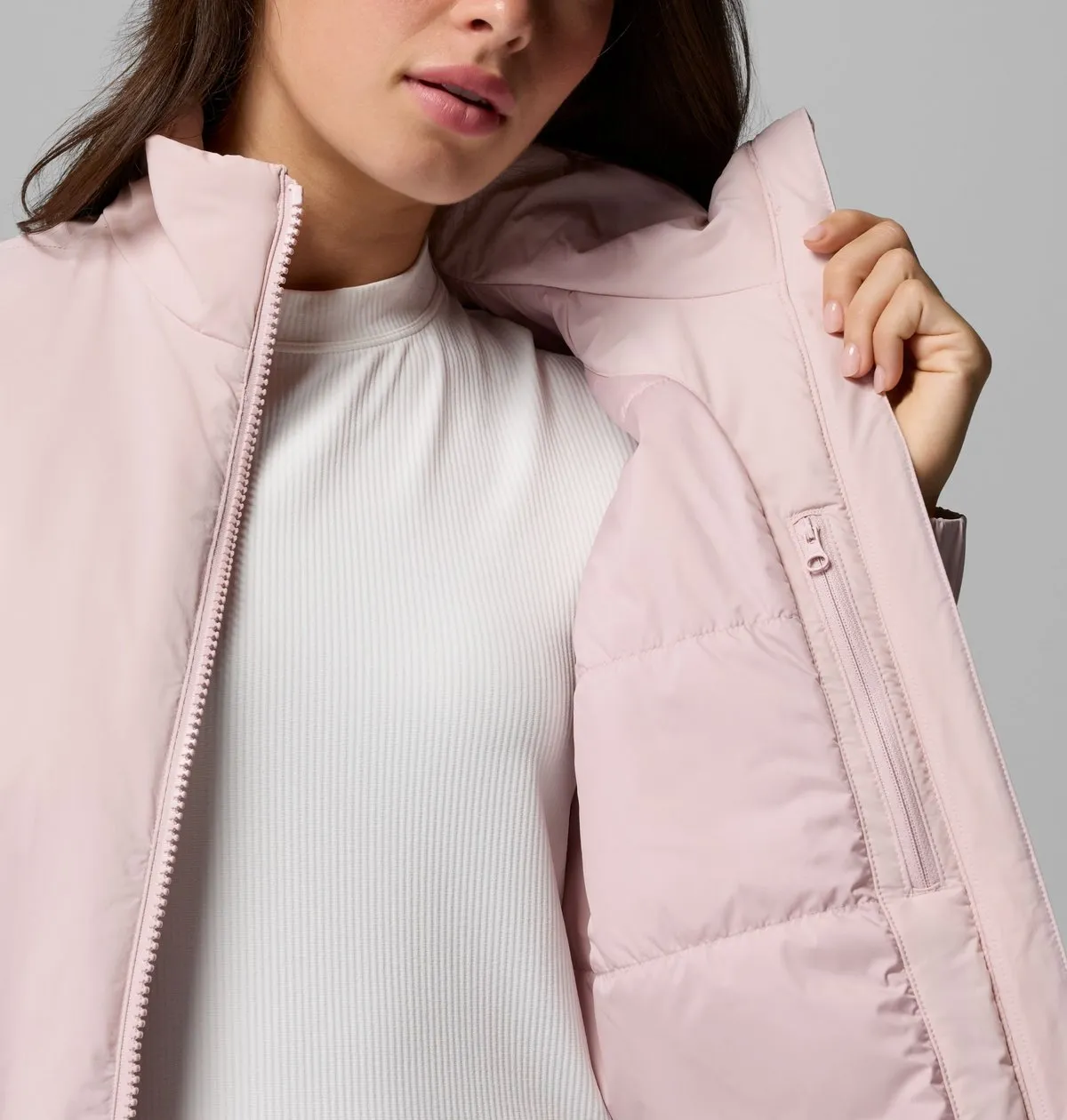 AmazeStretch Insulated Bomber Jacket in Mineral Pink
