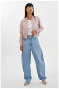Kordella | Reversible Leather Bomber Jacket, Alternate, color, Rose/Silver