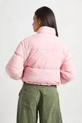 Funnel Neck Puffer Jacket in Pink