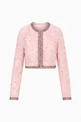 Eloweth Embellished Cropped Jacket in OPALINE PINK