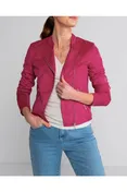 Rachel Cropped Biker Jacket, Alternate, color, Pink Gerbera