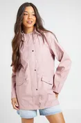Hooded Rubberised Festival Mac in Pink