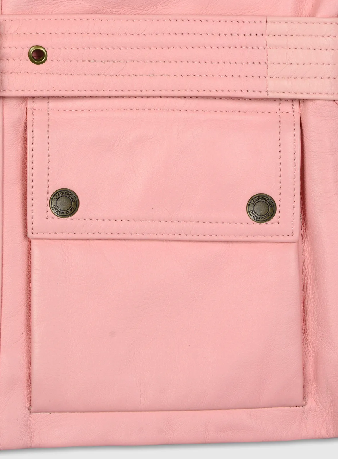 Light Pink Leather Jacket # 286 in Pink (collection sample)