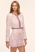 Eloweth Embellished Cropped Jacket in OPALINE PINK