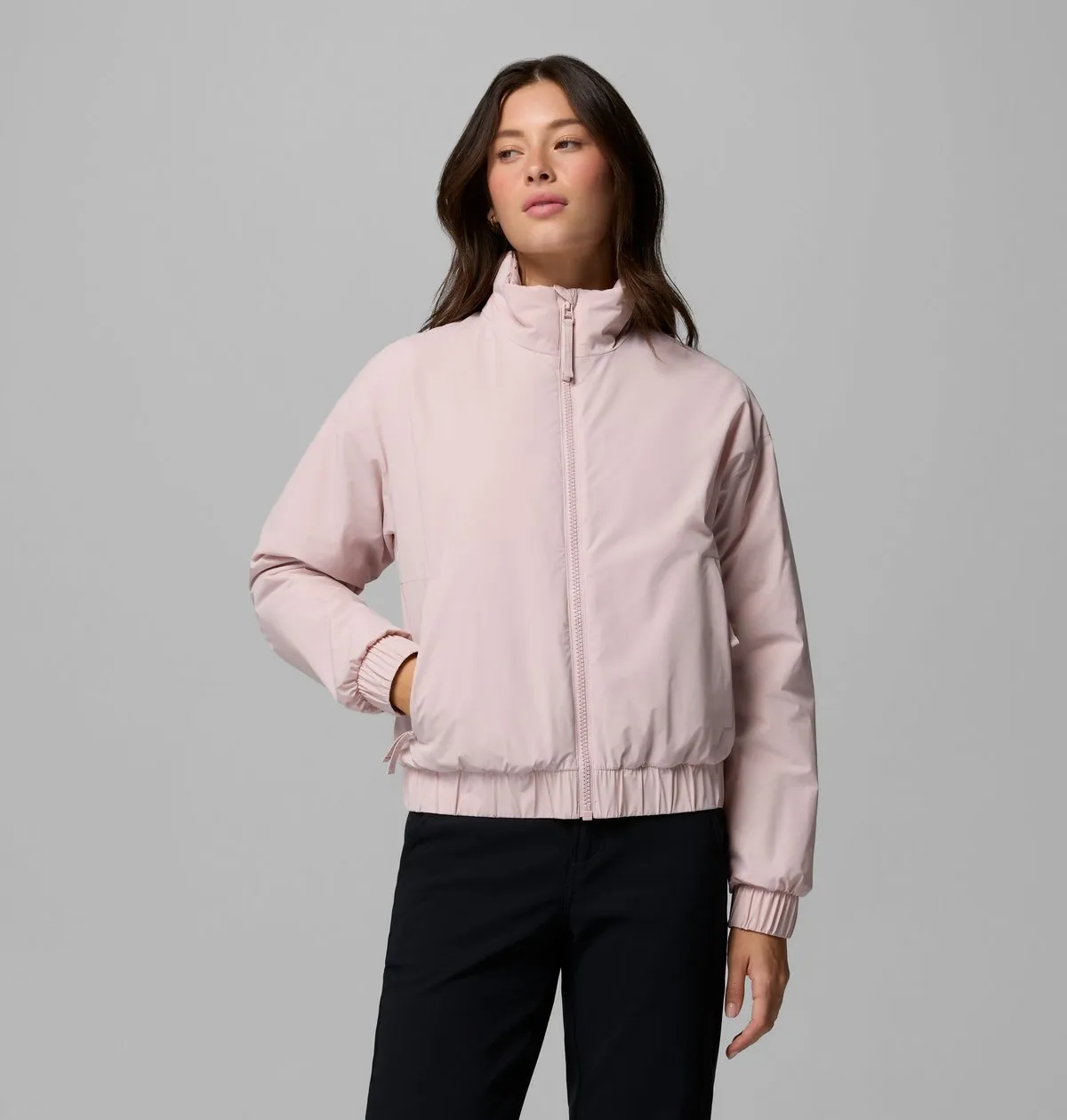 AmazeStretch Insulated Bomber Jacket in Mineral Pink