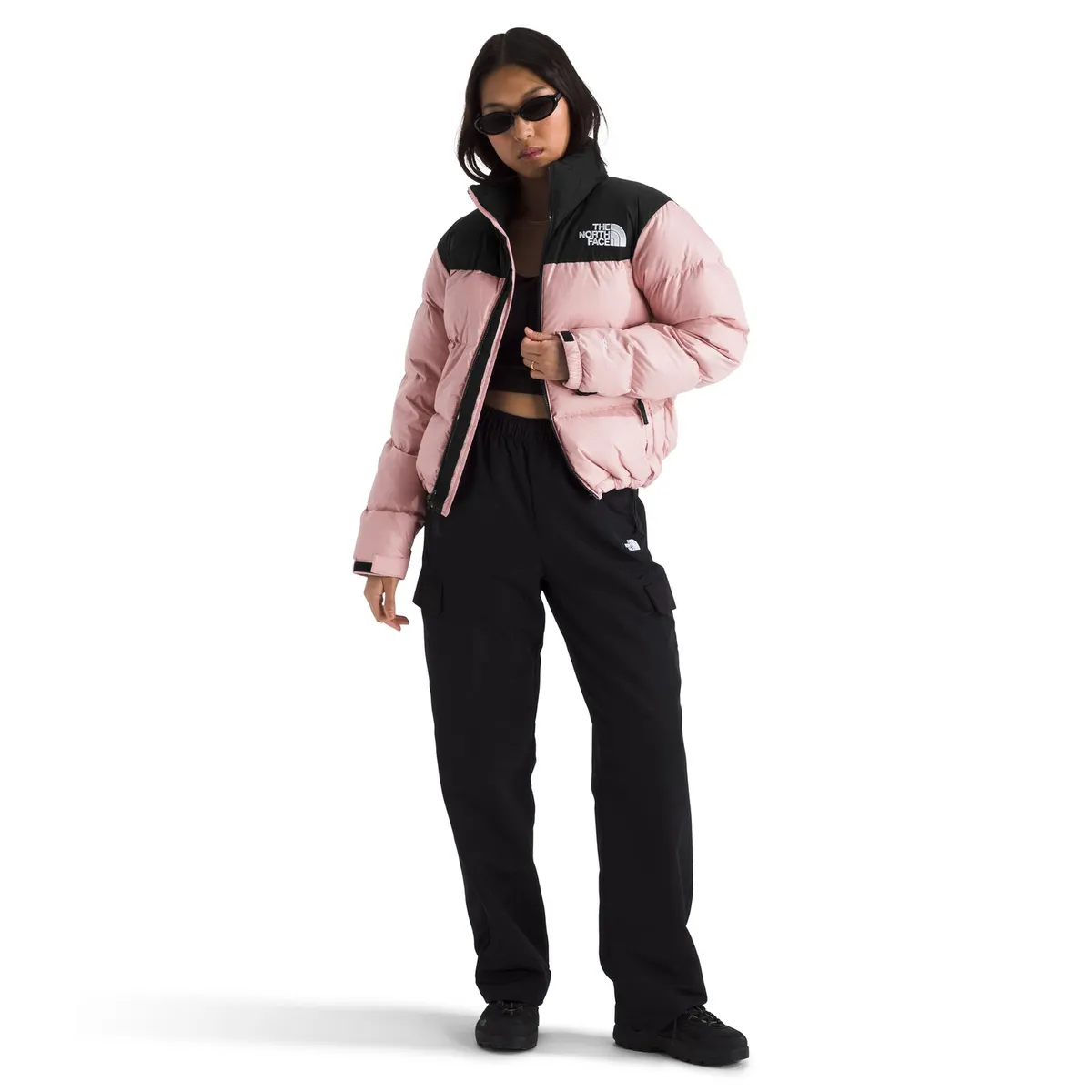 Women’s 1996 Retro Nuptse Jacket in Metal Pink / TNF Black