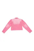 Puff Shoulder Crop Denim Jacket, Alternate, color, RAZ